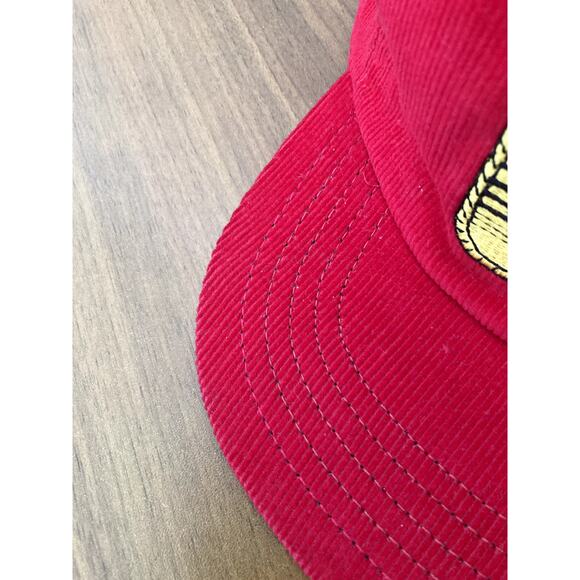 Vintage 80s Coca-Cola Ball Cap Corduroy Rodeo Patch Red Snap Back Western Rodeo - Picture 4 of 8